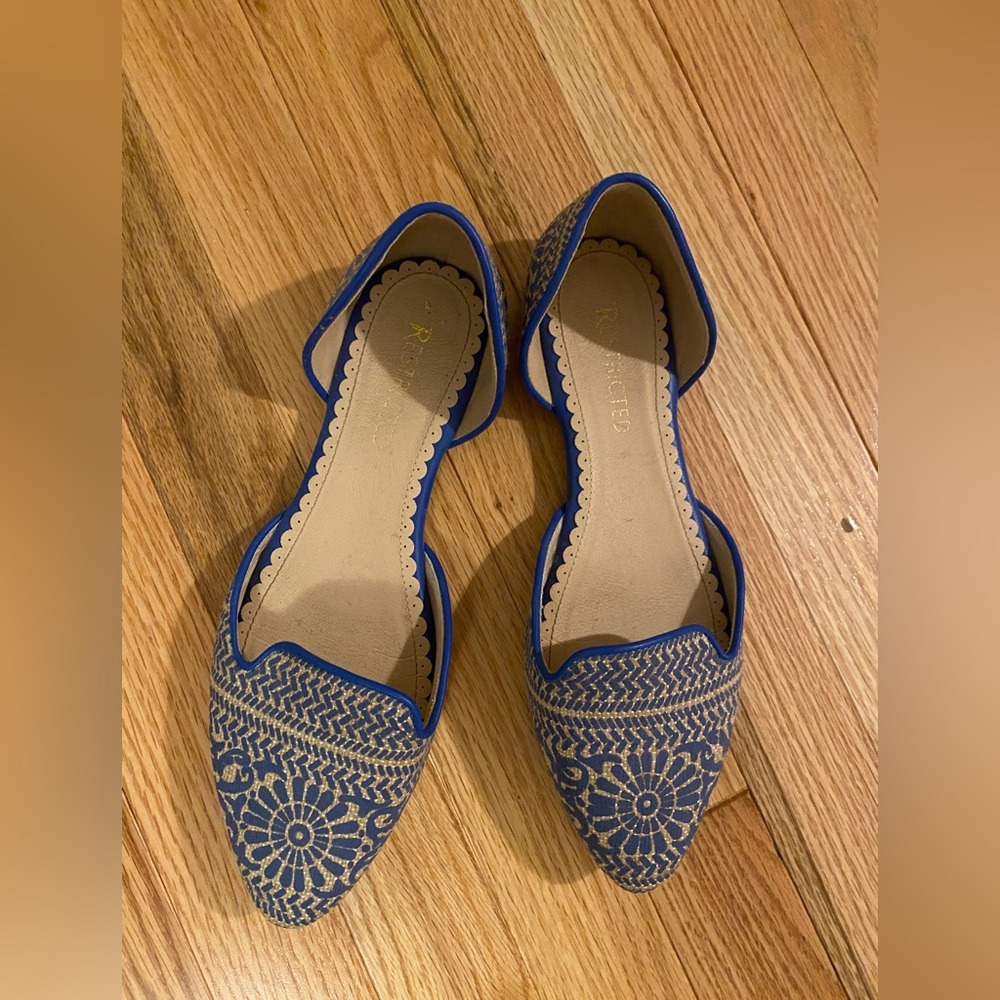 Adorable blue and ivory flats